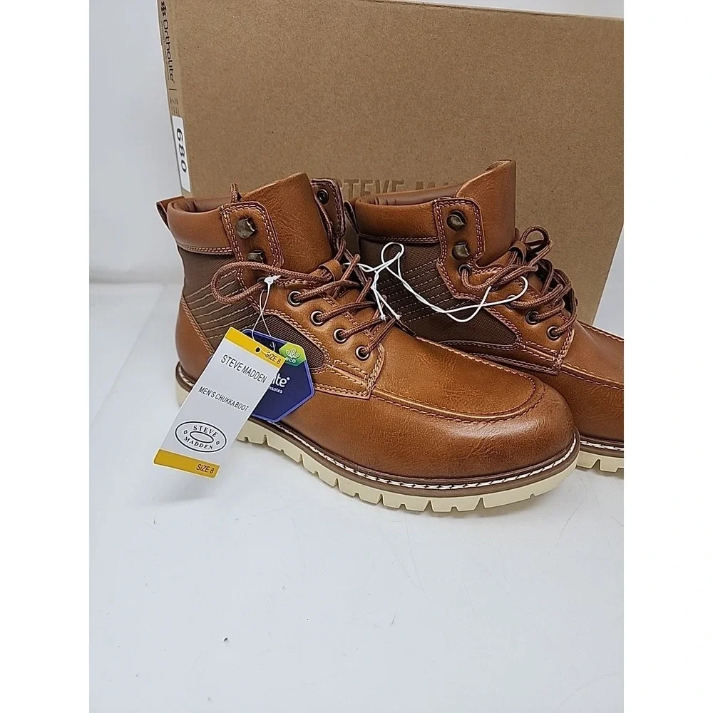 Steve Madden Men's‎ Bleeker Boot Size 8 Cognac